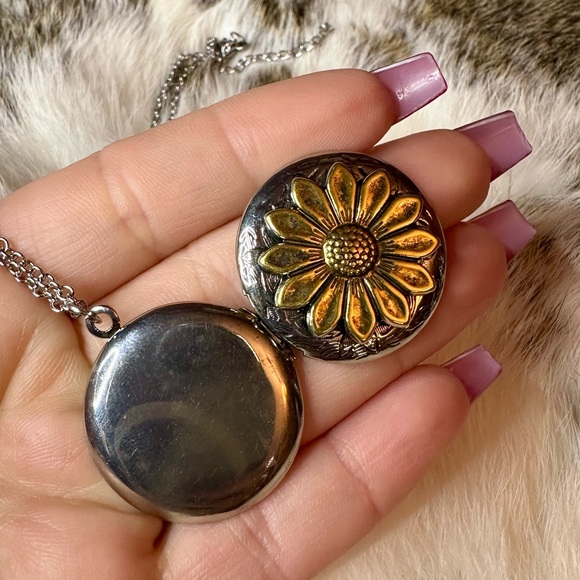 Sunflower Vintage Locket Necklace New Boho Country Western gift mother daughter - Picture 9 of 12